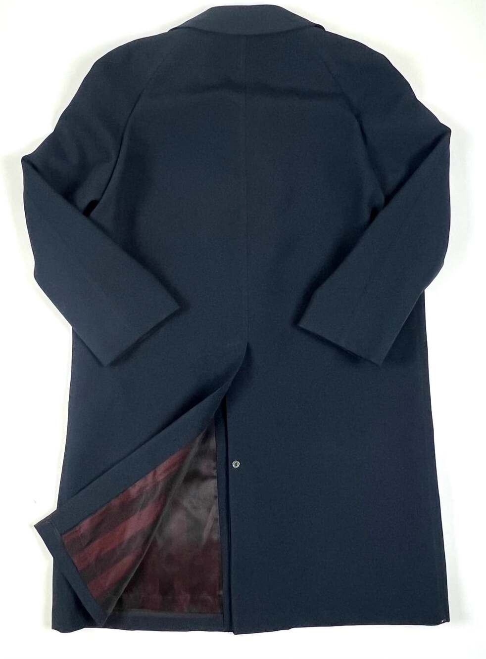 Vintage London Fog Maincoat Dark Blue Overcoat Trench Coat Mens Size 42 Regular - Picture 7 of 8